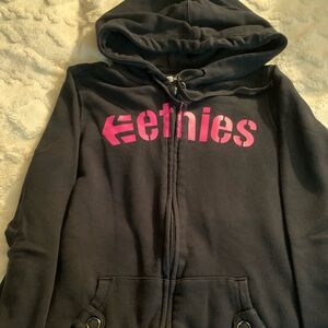 Etnies Black Jacket with Pink Logo